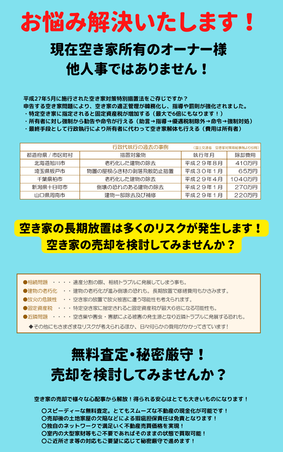 行政執行の過去の事例,無料審査,秘密厳守
